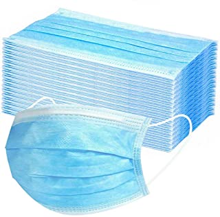 NBSR 10/20/50/100PCS 3-ply Disposable Blue Cover Unisex Oral Protection Filter Hygiene and Protection Against Dust Waterproof Cover, High Filtration and Ventilation Security (10pcs)  